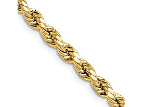 14k Yellow Gold 4mm Diamond-Cut Rope 20 Inch Chain