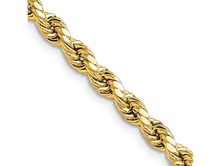 14k Yellow Gold 4mm Diamond-Cut Rope 20 Inch Chain