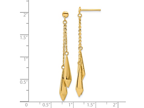 14K Yellow Gold Polished Post Dangle Earrings