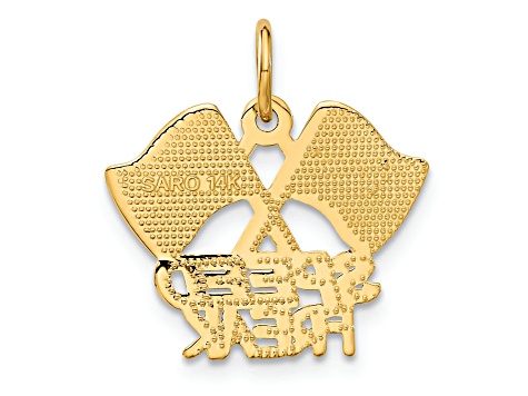 Gold Racing Flags 14k Yellow Gold Textured Racing Flags Speed Freak Pendant - 154FKA | JTV