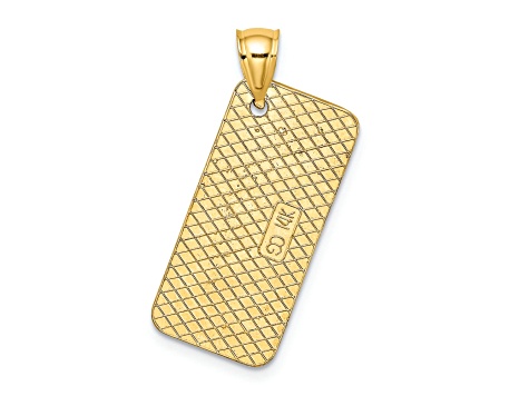 14k Yellow Gold Textured Maryland Ocean City License Plate pendant