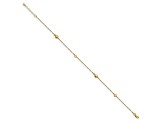 14K Yellow Gold Polished Heart with 1-inch Extension Anklet