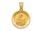 14K Yellow Gold Polished/Satin St. Cecilia Hollow Medal Pendant