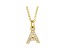 14K Yellow Gold Diamond A Initial Pendant With Chain