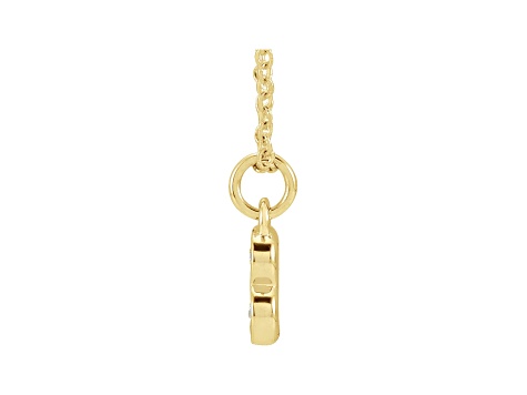 14K Yellow Gold Diamond B Initial Pendant With Chain