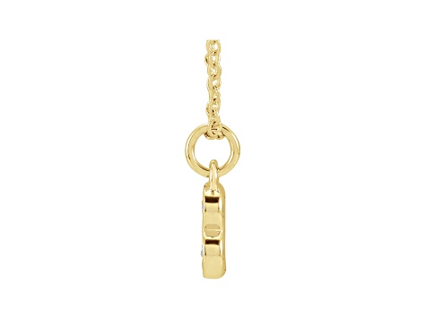 14K Yellow Gold Diamond B Initial Pendant With Chain