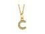 14K Yellow Gold Diamond C Initial Pendant With Chain