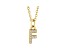 14K Yellow Gold Diamond F Initial Pendant With Chain