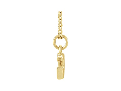 14K Yellow Gold Diamond G Initial Pendant With Chain