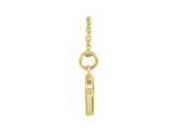 14K Yellow Gold Diamond K Initial Pendant With Chain