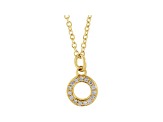 14K Yellow Gold Diamond O Initial Pendant With Chain