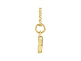 14K Yellow Gold Diamond O Initial Pendant With Chain