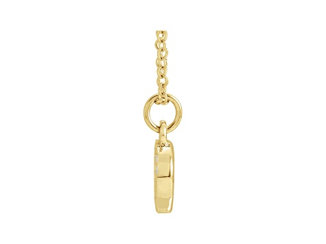 14K Yellow Gold Diamond Q Initial Pendant With Chain