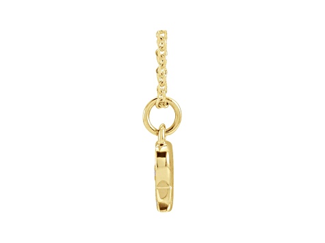 14K Yellow Gold Diamond R Initial Pendant With Chain