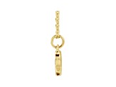 14K Yellow Gold Diamond R Initial Pendant With Chain