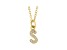 14K Yellow Gold Diamond S Initial Pendant With Chain