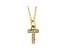 14K Yellow Gold Diamond T Initial Pendant With Chain