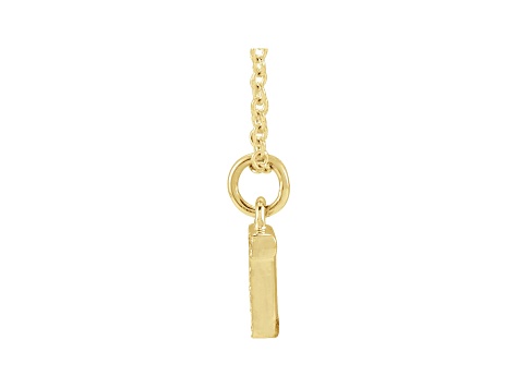 14K Yellow Gold Diamond T Initial Pendant With Chain