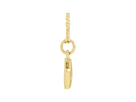 14K Yellow Gold Diamond U Initial Pendant With Chain