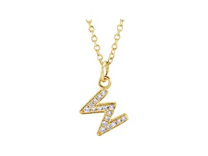 14K Yellow Gold Diamond W Initial Pendant With Chain