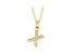 14K Yellow Gold Diamond X Initial Pendant With Chain