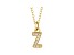 14K Yellow Gold Diamond Z Initial Pendant With Chain