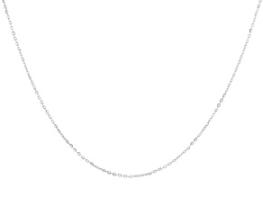10K White Gold 1mm Oval Link 18 Inch Chain