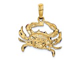 14k Yellow Gold Blue Enamel Crab Charm