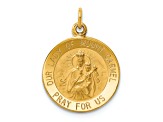 14k Yellow Gold Satin Our Lady of Mount Carmel Medal Charm