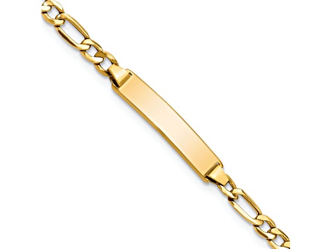 10k Yellow Gold Children's Figaro Link ID Bracelet