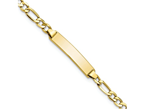 10k Yellow Gold Figaro Link ID Bracelet