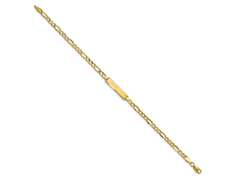 10k Yellow Gold Figaro Link ID Bracelet