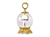 14k Yellow Gold 3D Textured Crystal Ball Charm
