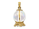 14k Yellow Gold 3D Textured Crystal Ball Charm