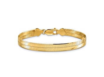 Picture of 10k Yellow Gold 6.5mm Silky Herringbone Link Bracelet