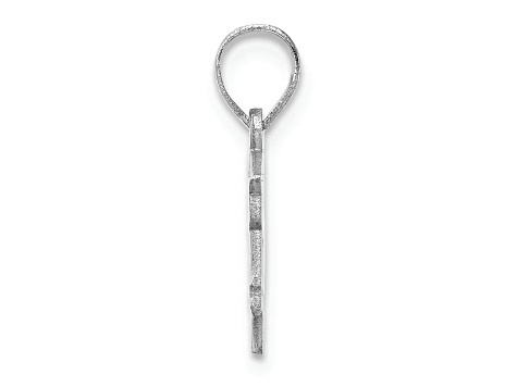 Rhodium Over 14K White Gold Graduation Cap 24 with Dangling Tassle Charm