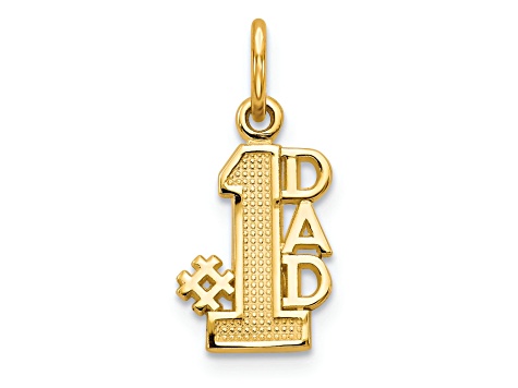 14K Yellow Gold Number 1 DAD Charm