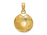 14k Yellow Gold Textured Soccer Ball Pendant