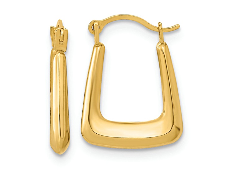 10k Yellow Gold 5/8" Polished Fancy Hoop Earrings