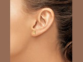 14K Yellow Gold Awareness Ribbon Post Earrings