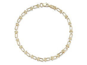 Bellissima Gold 14K Yellow Gold Stirrup Link Chain Bracelet