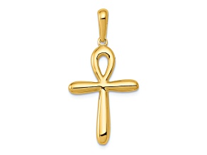 10K Yellow Gold Ankh Cross Pendant