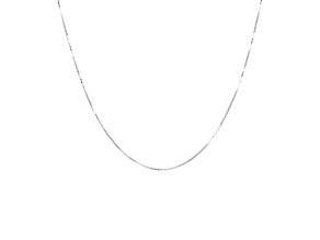 10K White Gold Fine Box 16 Inch Chain Necklace