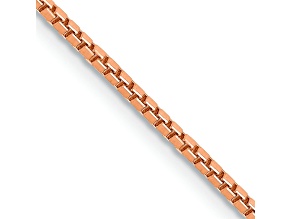 14k Rose Gold 1.3mm Solid Box 22 Inch Chain
