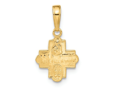 14K Yellow Gold Miniature Four Way Medal Pendant