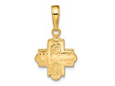 14K Yellow Gold Miniature Four Way Medal Pendant