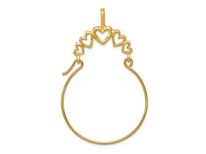14K Yellow Gold Polished 5-Heart Charm Holder