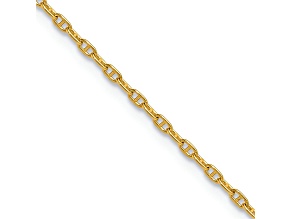 14k Yellow Gold 1.5mm Solid Mariners Link 16 Inch Chain