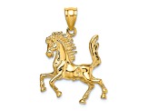 14k Yellow Gold 3D Horse Pendant