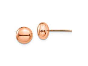 14k Rose Gold Polished 8mm Button Earrings